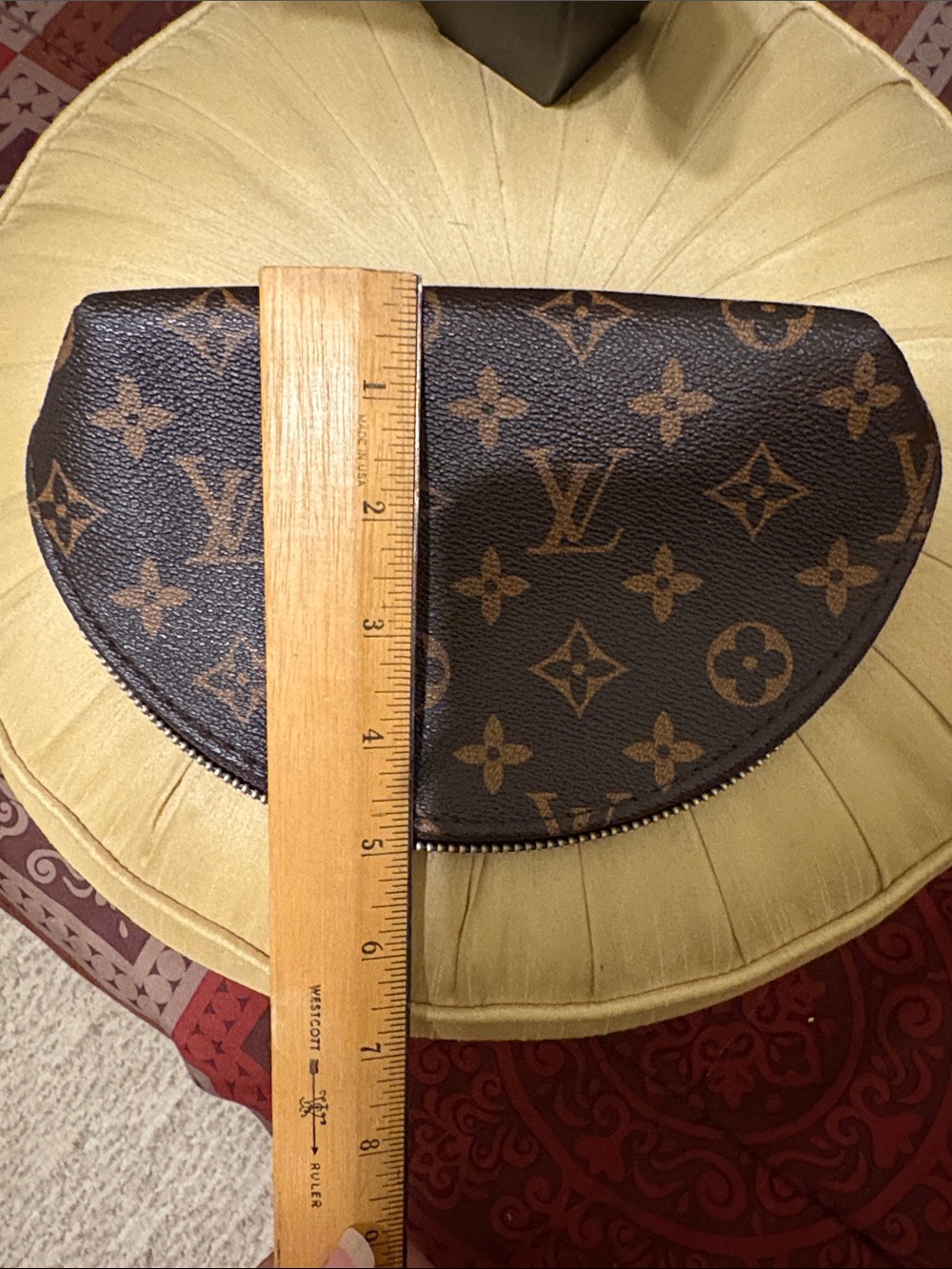 NWT Brown Monogram Half-Moon Cosmetic Pouch - Picture 9 of 9